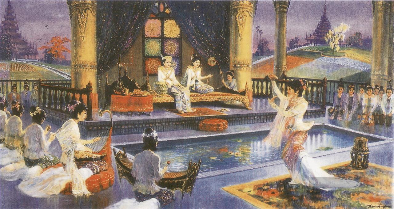 Die königliche Ehe von Prinz siddhattha und Prinzessin yasodhara Buddhismus Ölgemälde